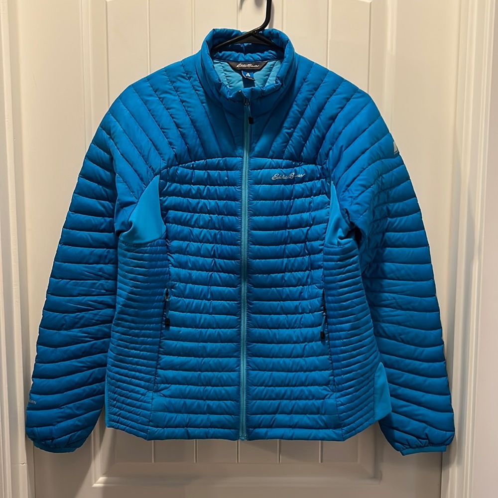 Eddie Bauer First Ascent Storm Down 800 Puffer Jacket Blue Packable Womens L